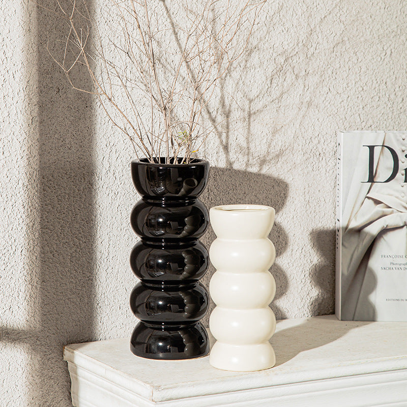 Black & White Ceramic Vase for Modern Elegant Décor