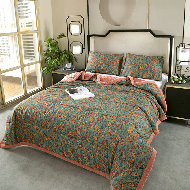Washed Cotton Bean Quilt Thickened Winter Milk Velvet