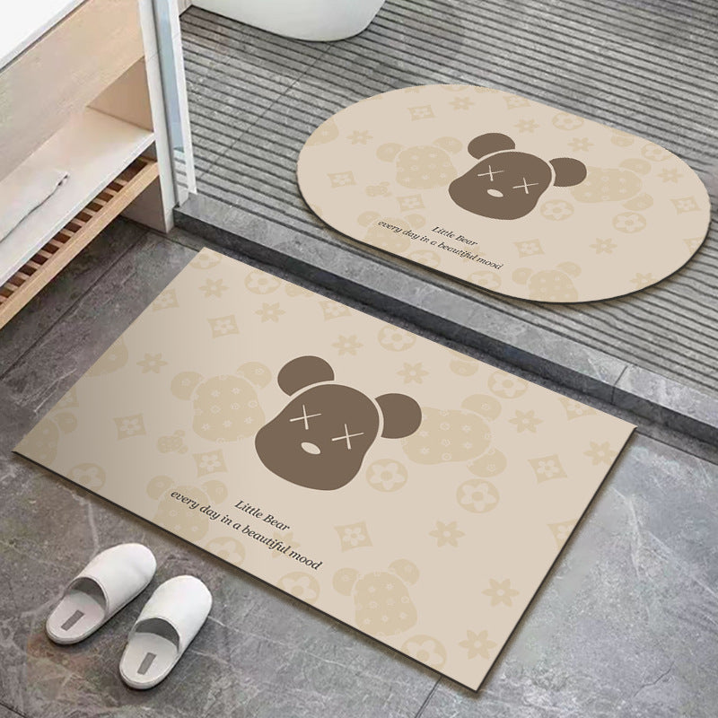 Diatom Mud Quick-Drying Soft Floor Mat – Non-Slip Absorbent Bathroom Rug for Toilet, Shower & Door Entrance