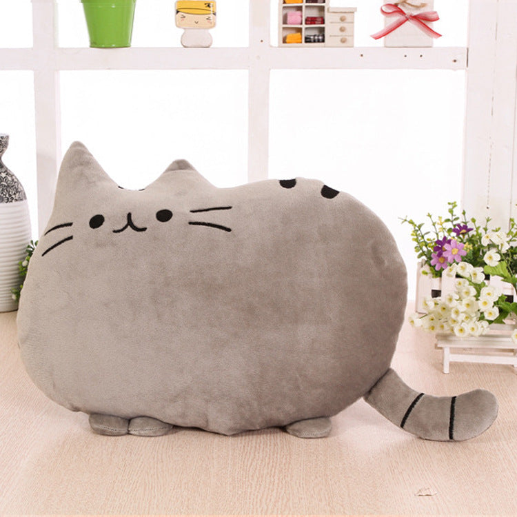 Cute Cartoon Cat Plush Pillow – Sofa & Office Cushion