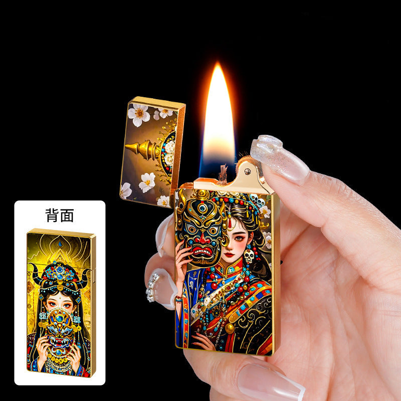 Retro Double-Sided Kerosene Lighter – Gold Ultra-Thin