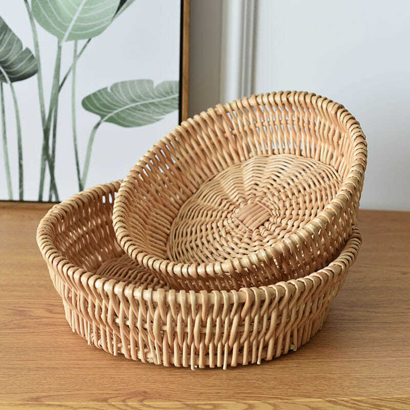 European-Style Rattan Snack and Egg Basket