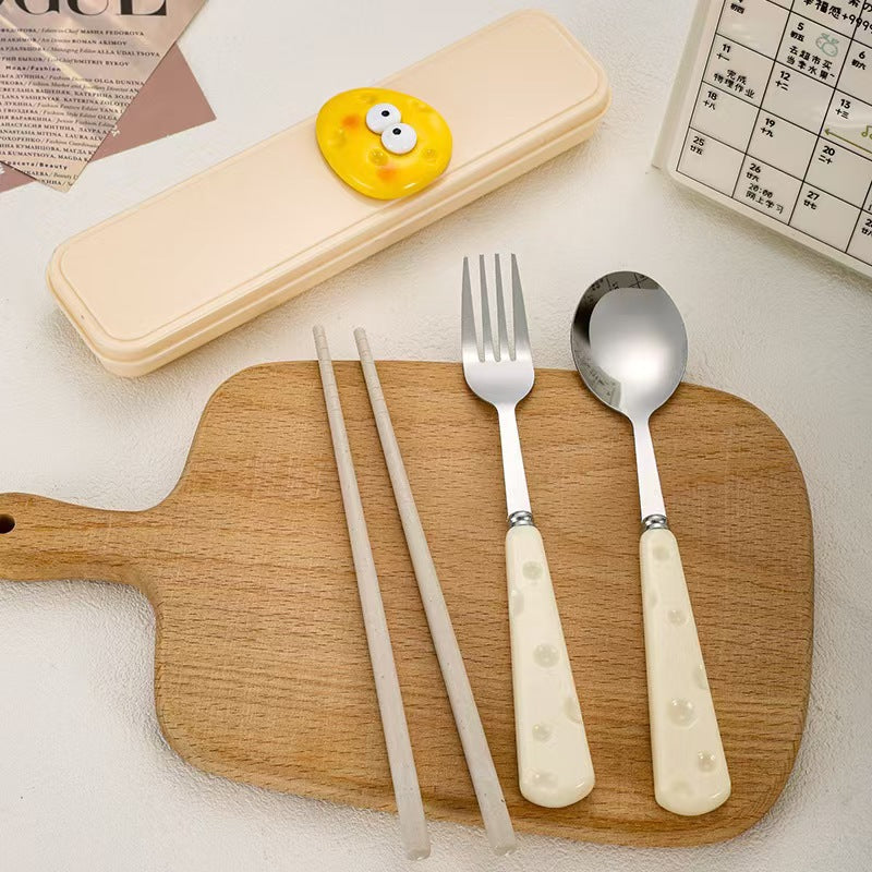Cheese Cutlery Set – 3 Pcs Spoon Fork Chopsticks