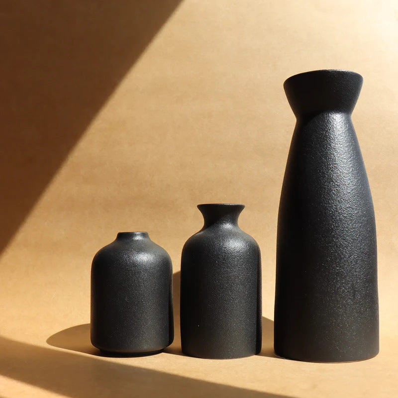 Ceramic Vase Trio Set – Modern Flower Decoration