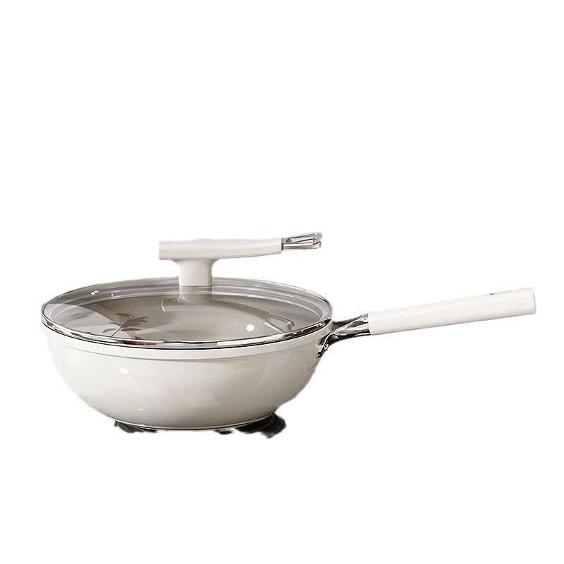 Titanium Ceramic Non-Stick Wok – Flat Bottom, Gas & Induction Cooker Compatible