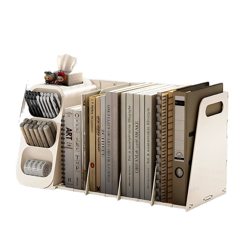 Retractable Desktop Bookshelf Plastic Office & Study Rack