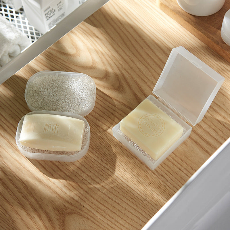 Sealed Waterproof Portable Soap Box with Lid & Sponge