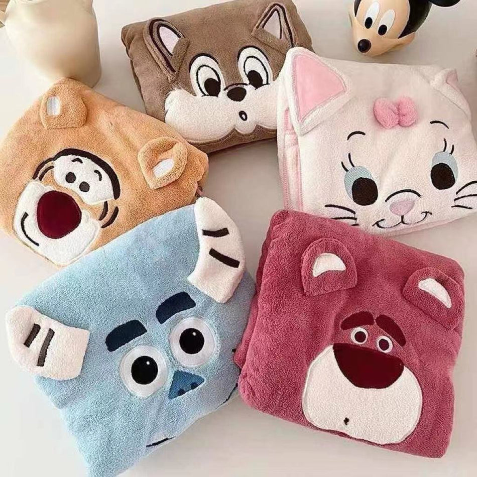 3D Strawberry Bear Towel – Cute, Absorbent Coral Fleece Set