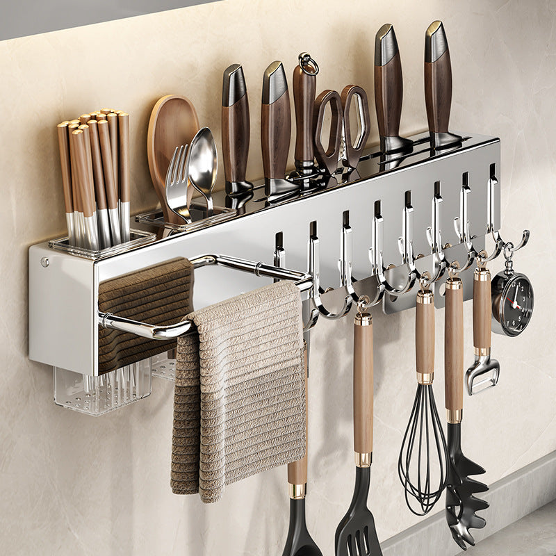 Stainless Steel Wall-Mounted Kitchen Knife Rack