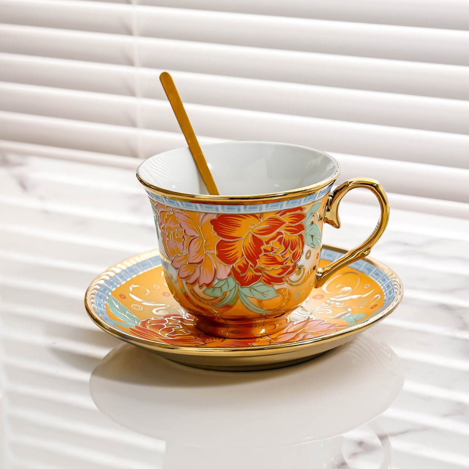 European-Style Coffee Cup & Saucer Retro Tea Set