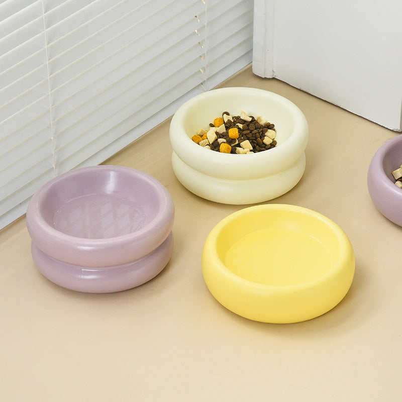 Ceramic Donut Cat Bowl – Elevated Design for Cervical Protection Nepal