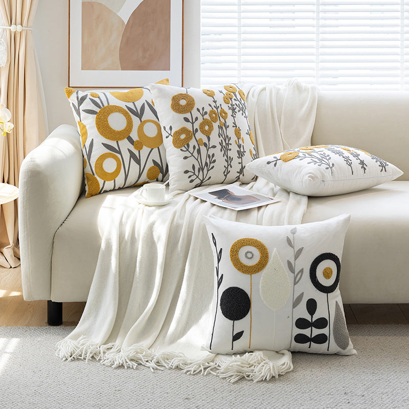 Towel Embroidery Flower Pillowcase – Fresh Spot Cushion