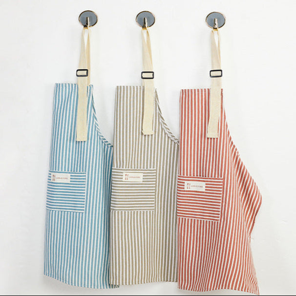 Cotton Linen Waterproof Cooking Apron for Kitchen