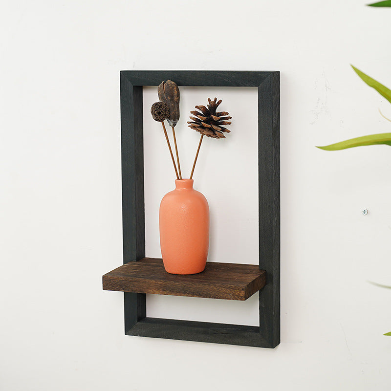 Wooden Wall-Mounted Storage Rack for Home & Living Room