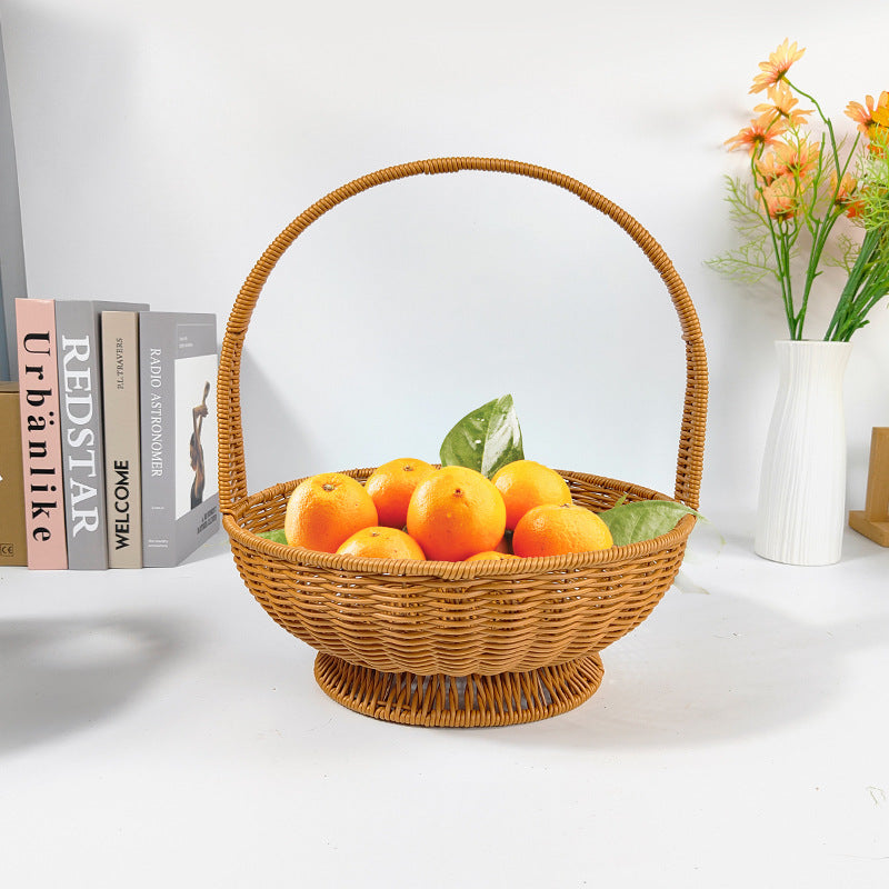 Tall Rattan Fruit Basket - Decorative & Useful