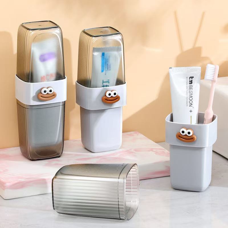 Family Travel Toothbrush Cup Set – 3-in-1 Storage Kit