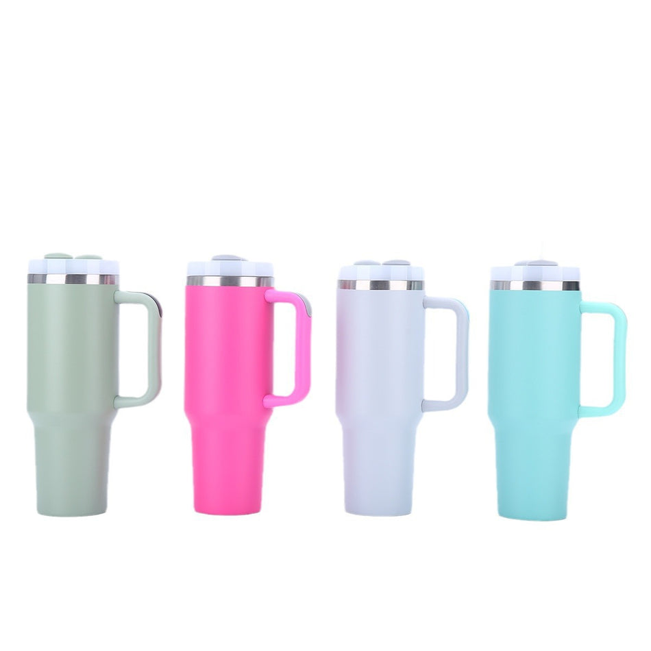 40oz Large Stainless Steel Ice Cup with Straw