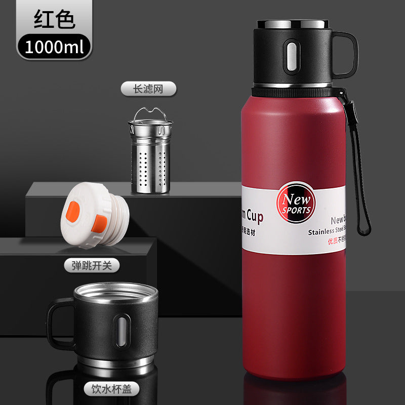 Steel Thermos Tea Cup – Large Capacity, Tea Separator