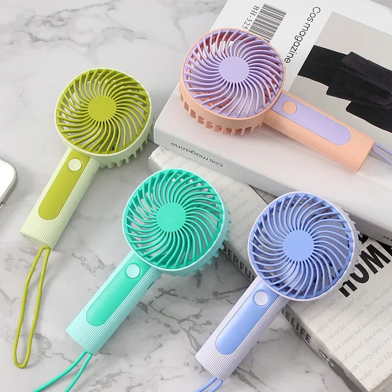 USB Rechargeable Handheld Fan – Portable Mini Fan with 3 Speed Settings