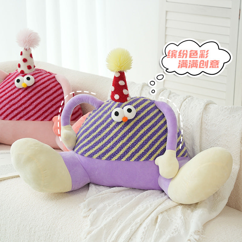 Dopamine Big Foot Monster Cartoon Lambskin Pillow Cushion