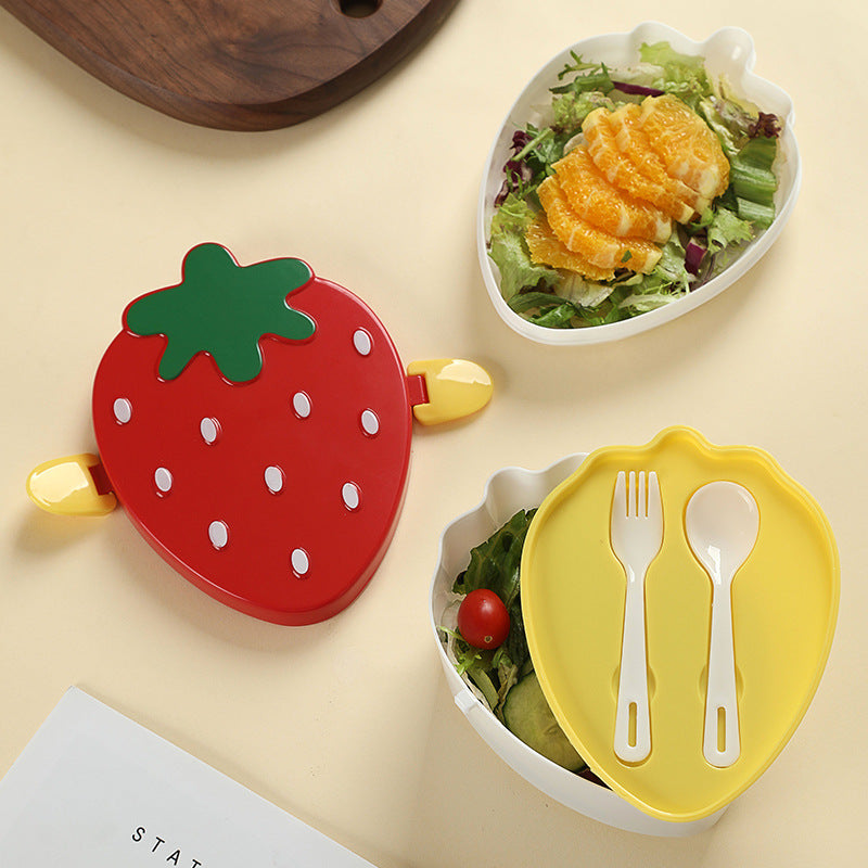 Strawberry Kids’ Lunch Box – Double Layer & Food-Grade