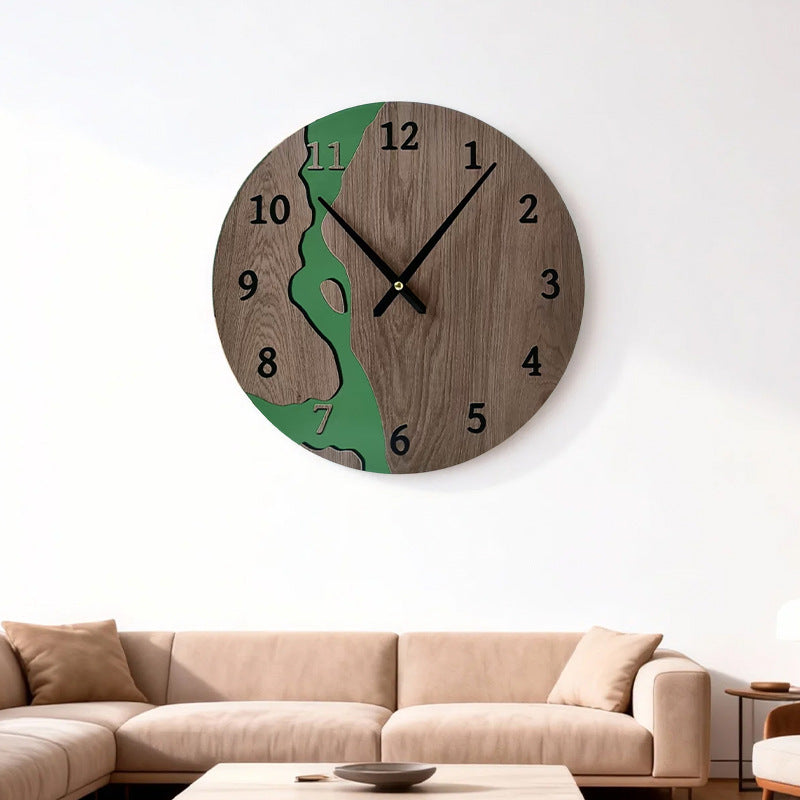 American Style Silent Wood Grain Wall Clock