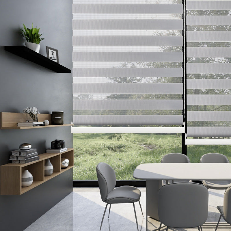 Zebra Style Punch-Free Roller Toilet Curtain