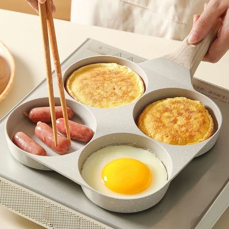 4-Hole Fried Egg & Dumpling Non-Stick Mold Pan