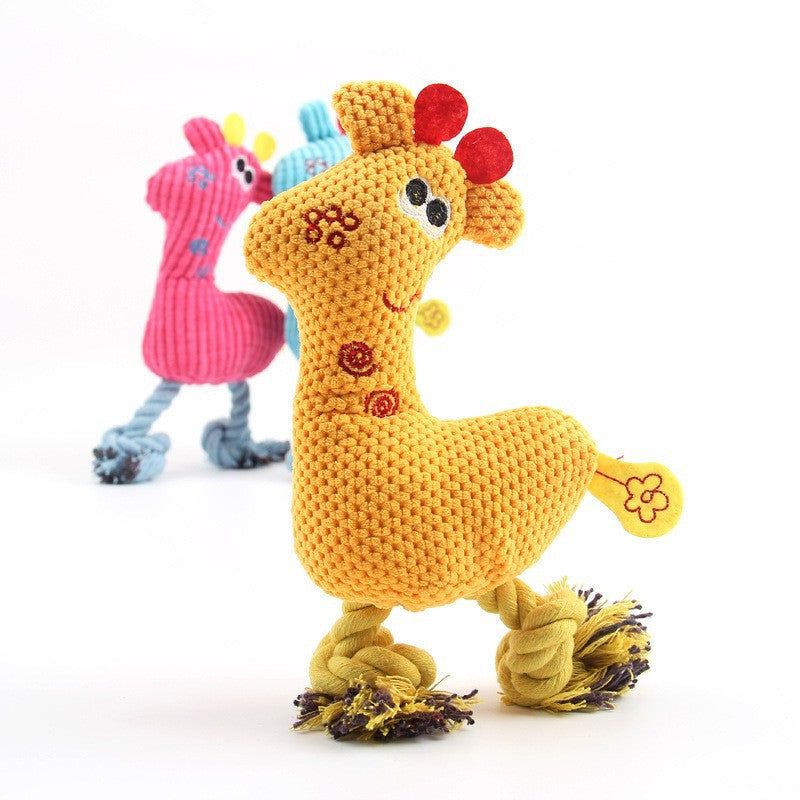 Unbreakable Teething Rope & Deer Plush Dog & Cat Toy
