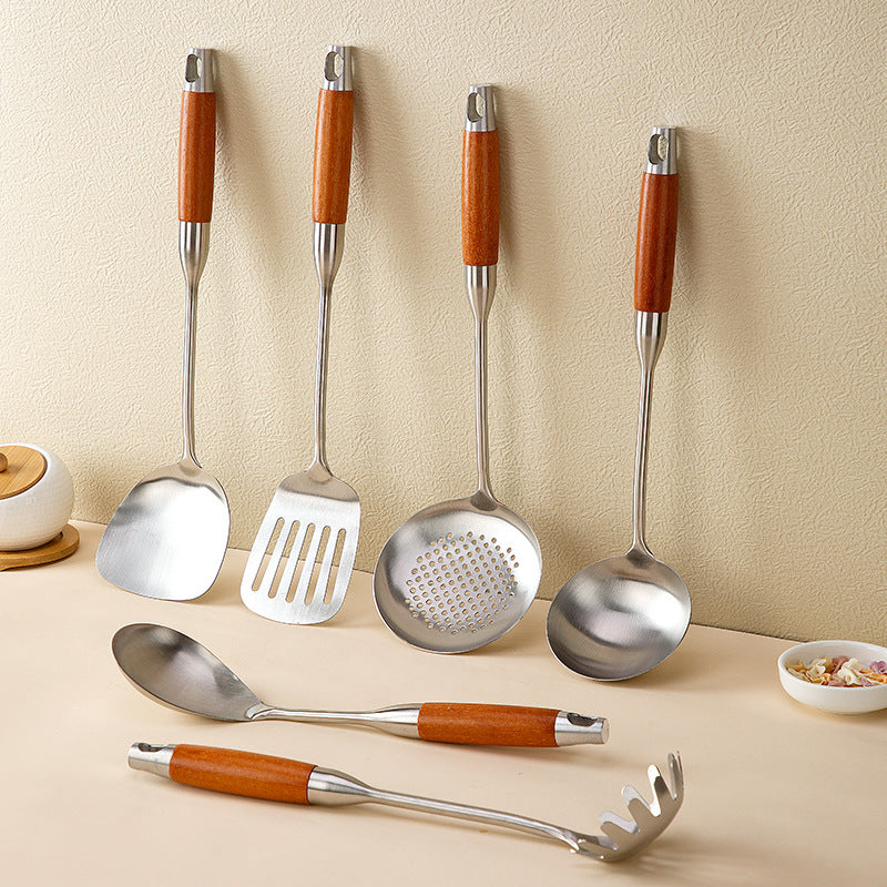 Rosewood Handle Stainless Steel Kitchen Set