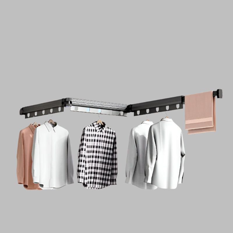 Wall-Mounted Balcony Folding Drying Rack – Telescopic Aluminum Alloy Clothes Pole with Non-Perforated Suction Cup for Easy Hanging in Nepali Homes