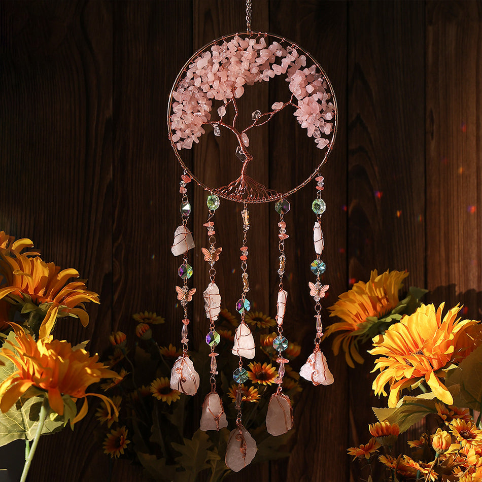 Agate Tree of Life Dream Catcher – Crystal Pendant