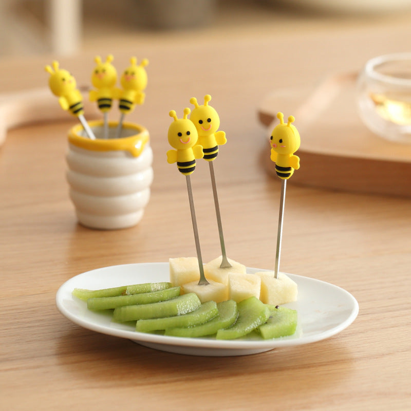 Creative Ceramic Fruit Fork Set – Cartoon Stainless Steel