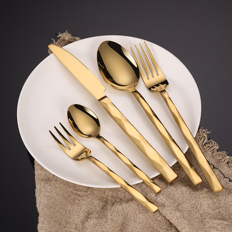 Diamond Stainless Steel Knife Fork Spoon Steak Set