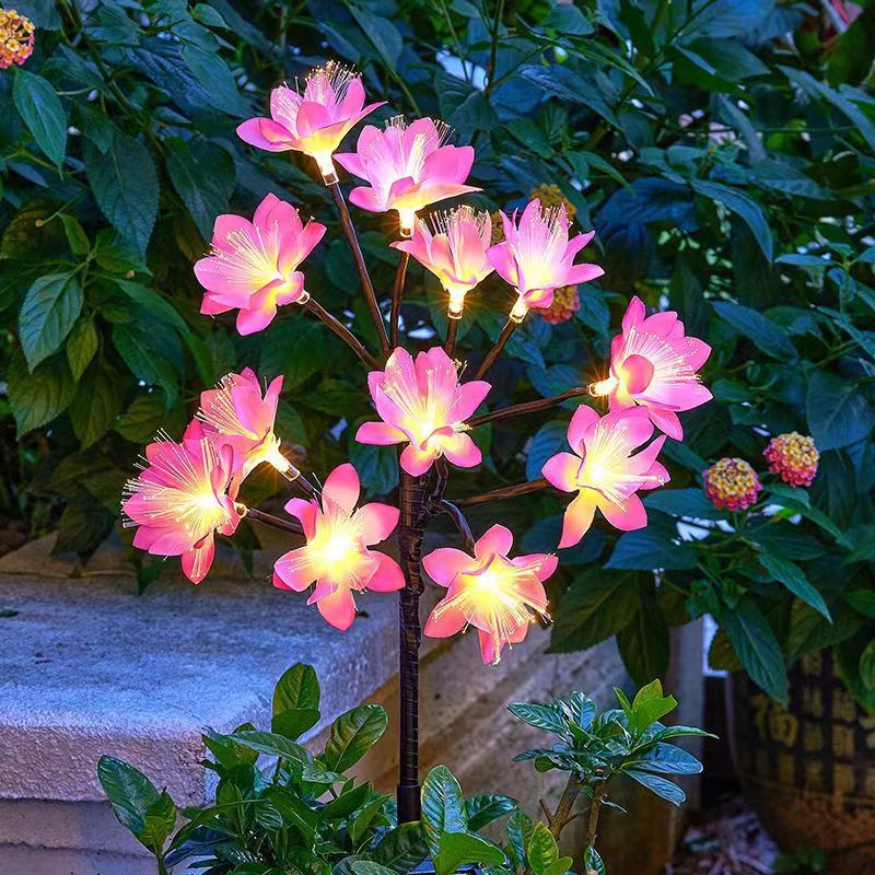 Solar Camellia Azalea Decorative Garden Lamp