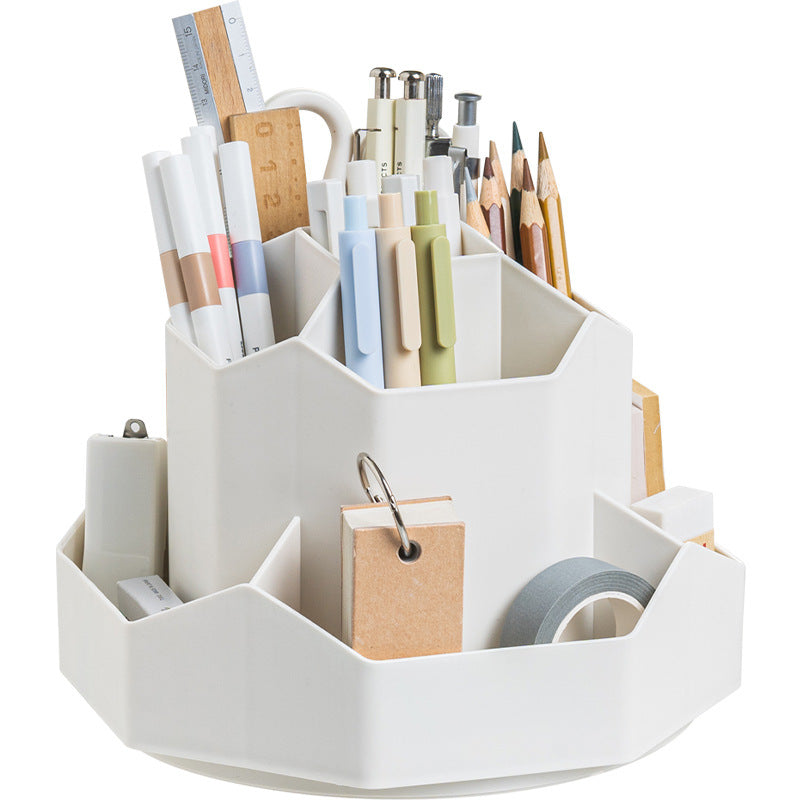 Rotatable Large Capacity Plastic Pen Holder Desk Organizer