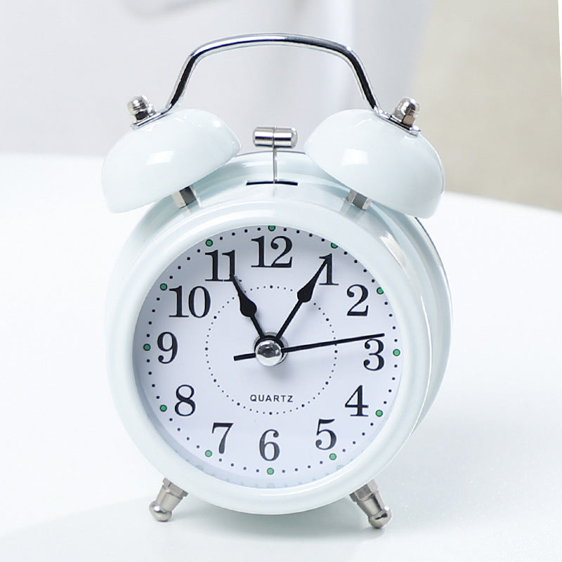 Retro Silent Alarm Clock with Night Light for Couples