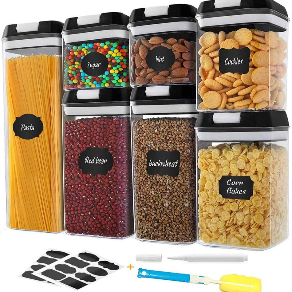 7-Piece Transparent Multi-Grain Storage Jar Set