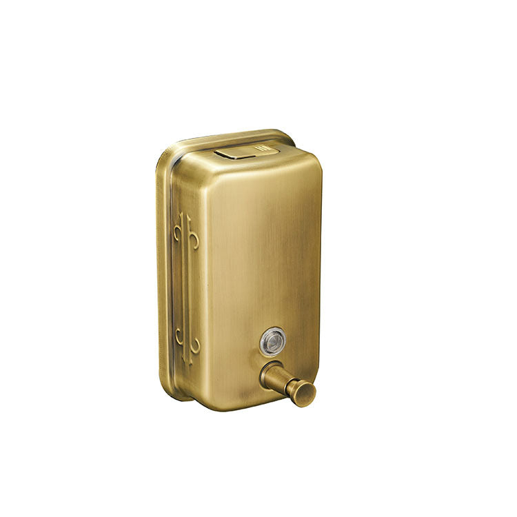 304 Stainless Steel Gold Wall-Mounted Soap Dispenser – Punch-Free Manual Hand Sanitizer & Detergent Press for Kitchen & Hotel Use