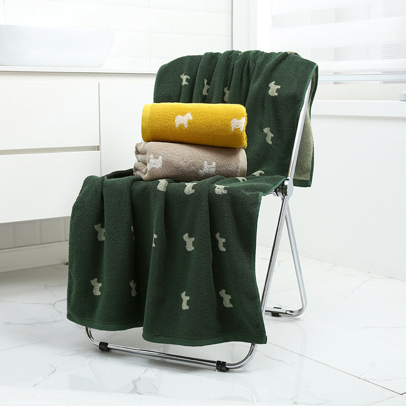 Cotton Jacquard Bath Towel – Soft, Absorbent, Cute Pony Design