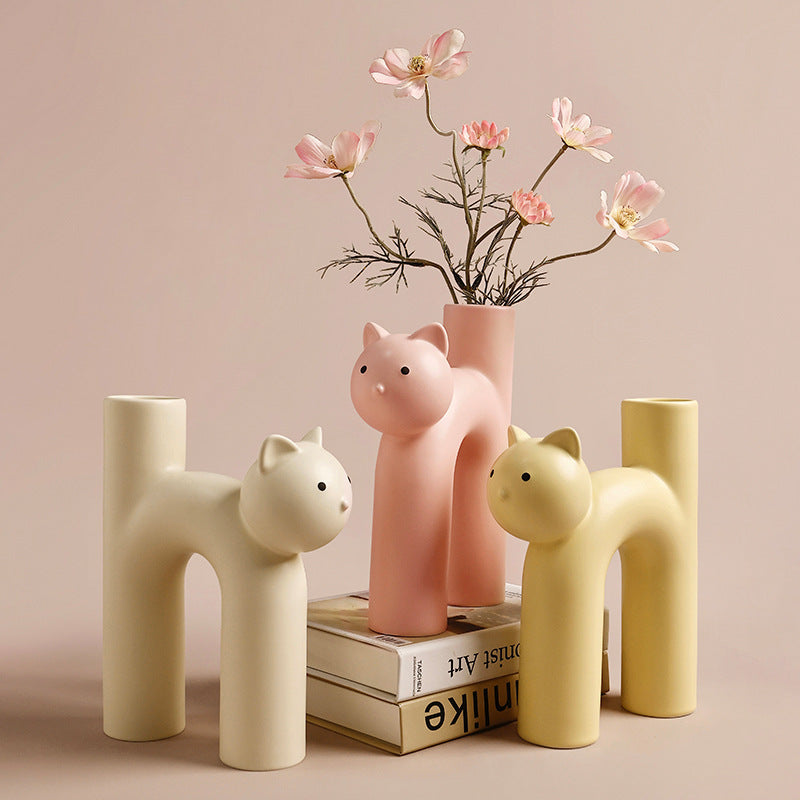 Beihanmei Cute Cat Vase – High-End Home Decor