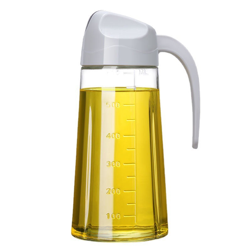 Auto Open Glass Oil Bottle with Leak-Proof Cap