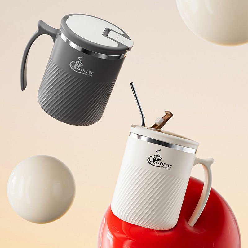 304 Stainless Steel Mug with Tea Drain & Spoon