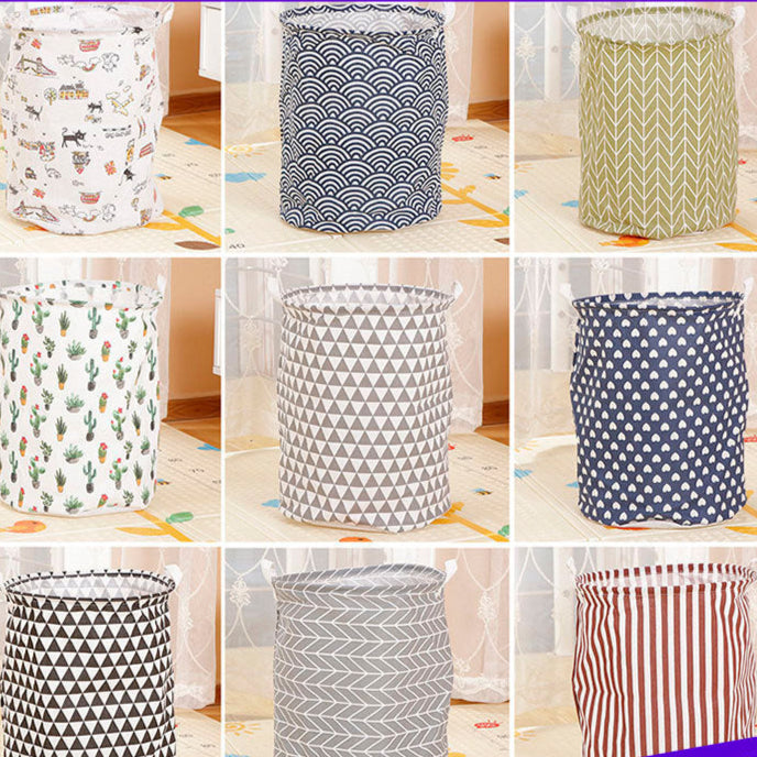 35×45cm Waterproof Round Folding Laundry Basket