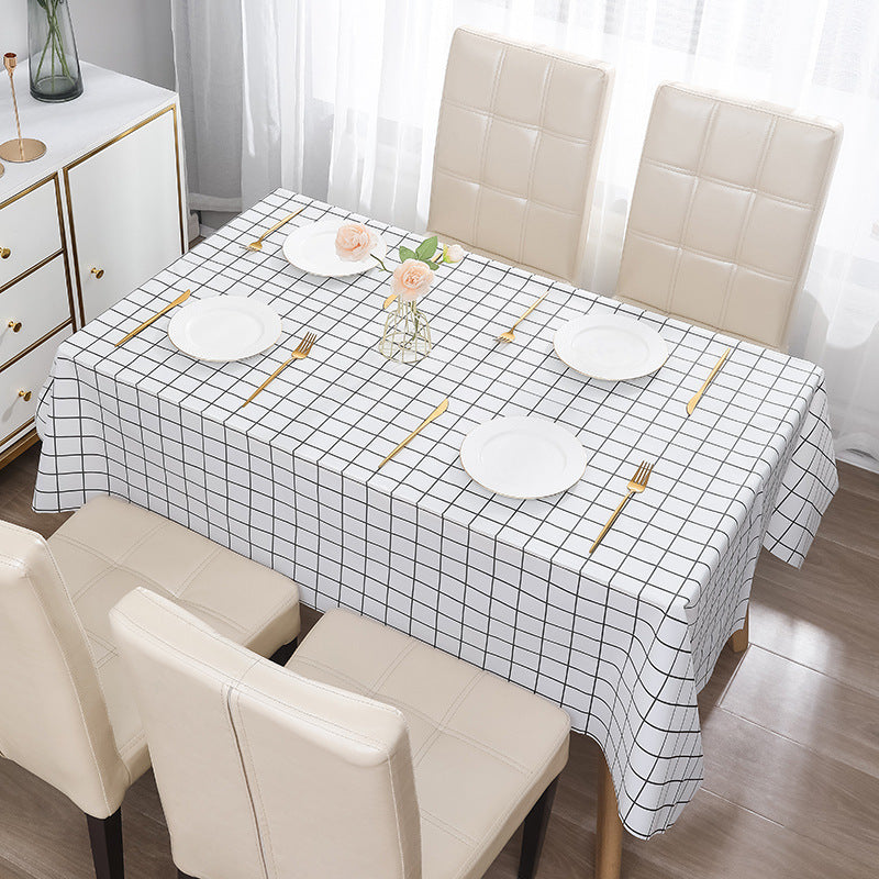Waterproof PEVA Plaid Tablecloth for Dining Table