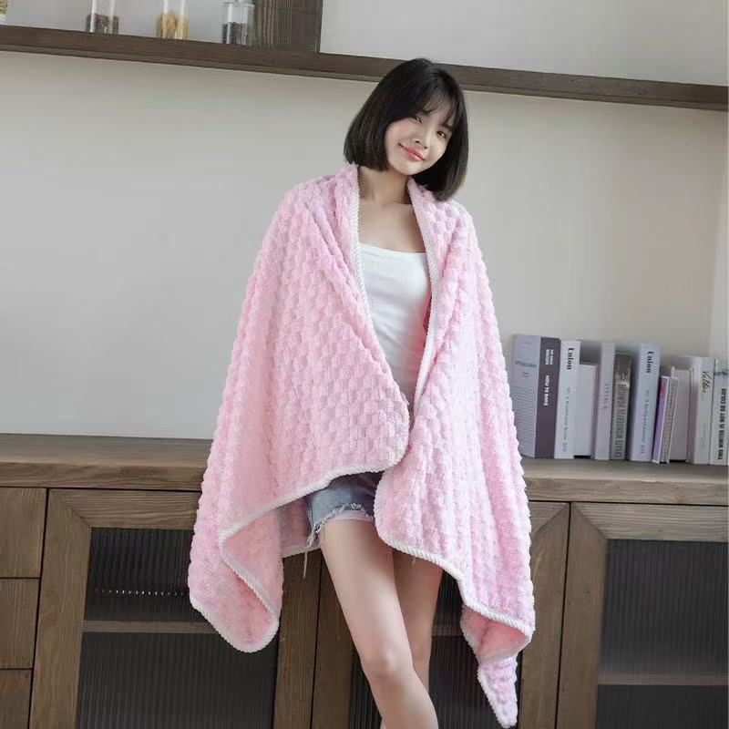 Yunduoge Coral Velvet Bath Towel Set – Wearable, Soft & Absorbent
