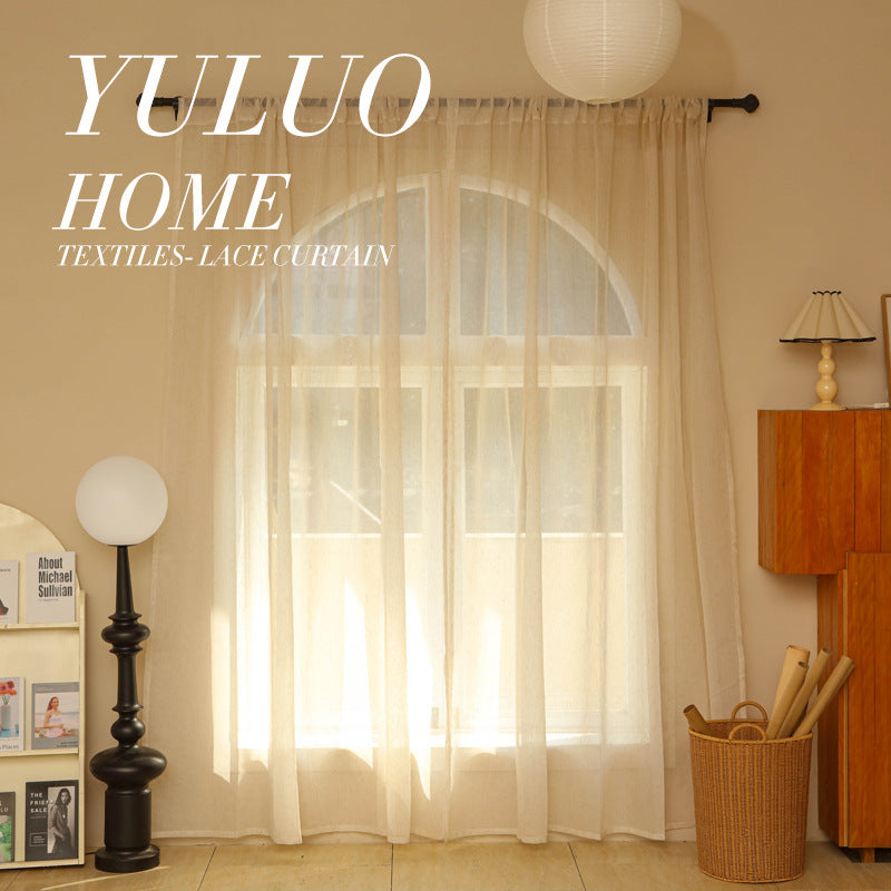 Retro Chinese Style Light Linen Yarn Curtain