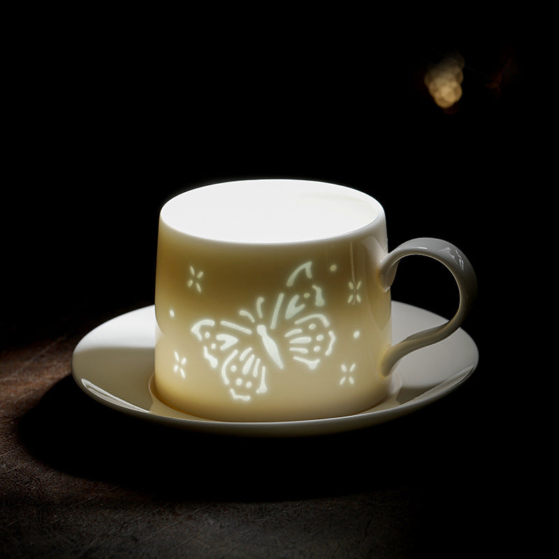 Dehua White Porcelain Coffee Cup Creative Sheep Design Mug
