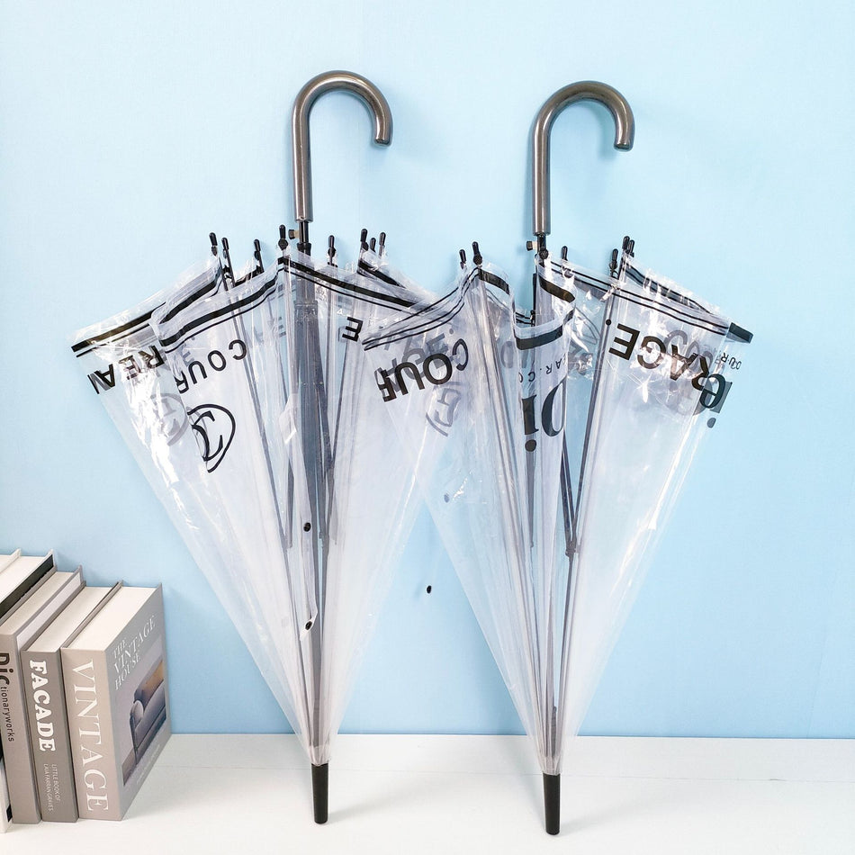 Trendy Transparent Umbrella – 8-Bone Fiber with Fragrant Design