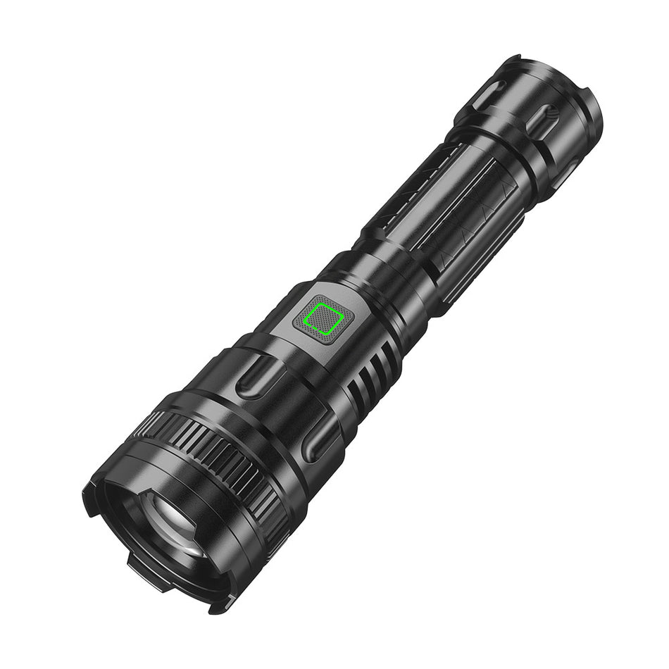 Cross-Border Rechargeable Laser Flashlight – Zoomable Waterproof Aluminum Alloy Torch for Outdoor, Household & Wholesale Use